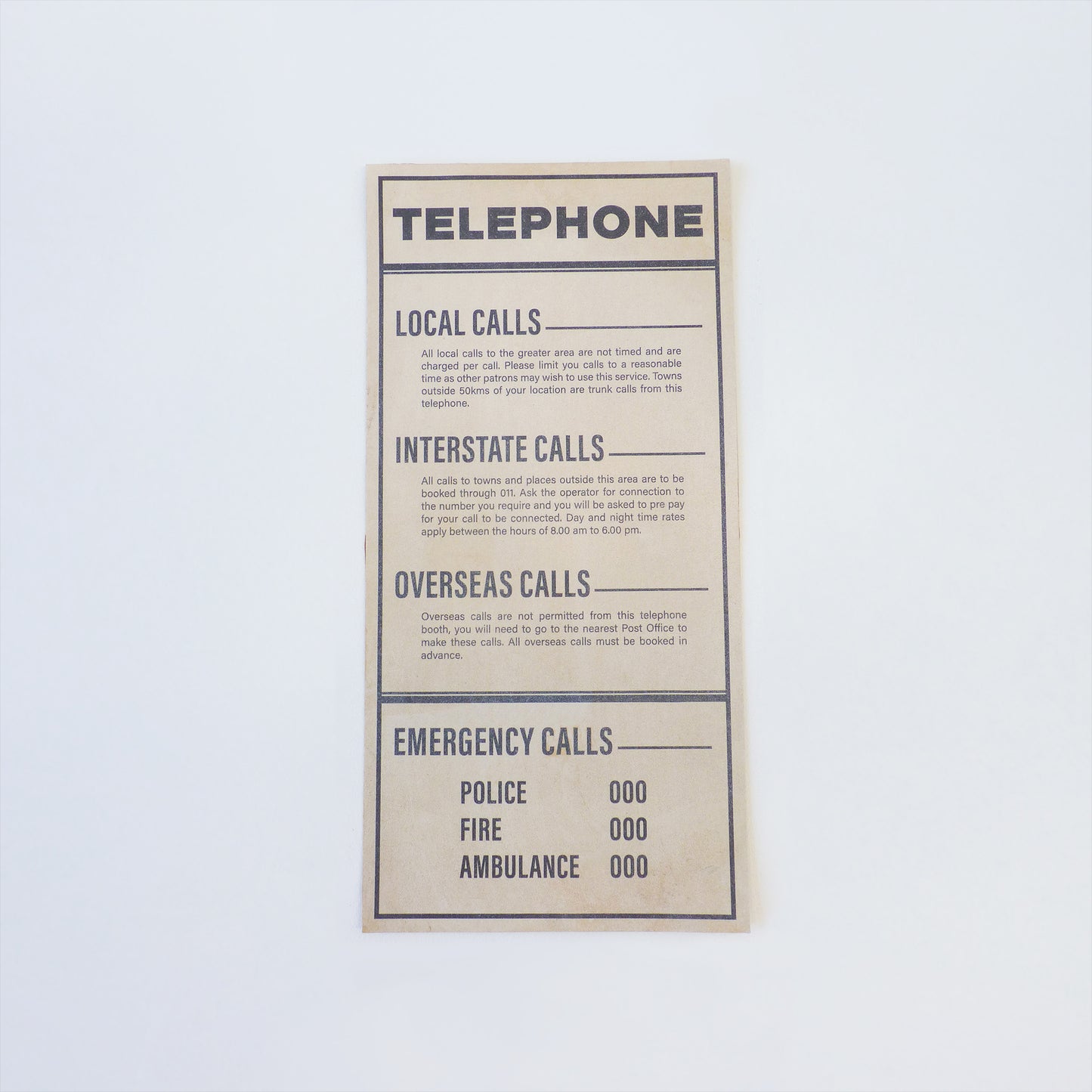 UK Phone Box Signage