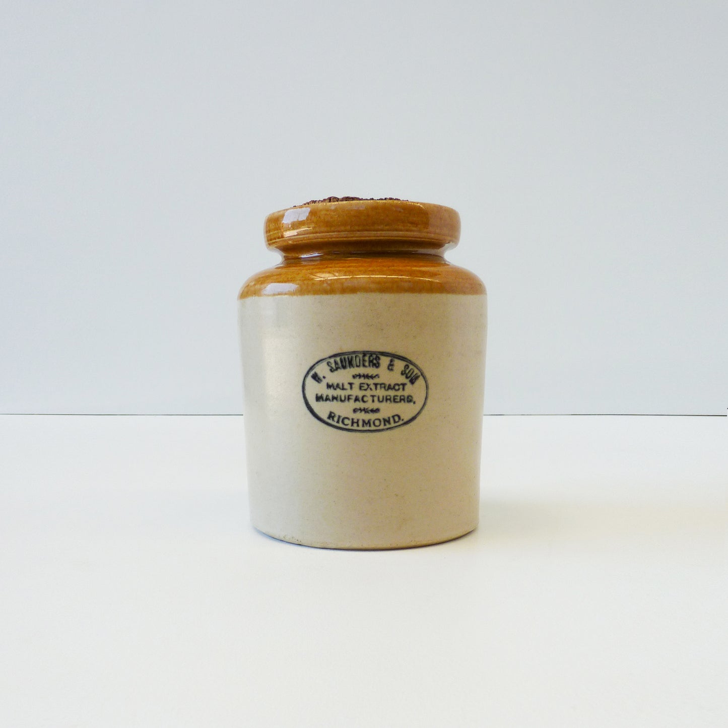 Antique Cream Stoneware Jar