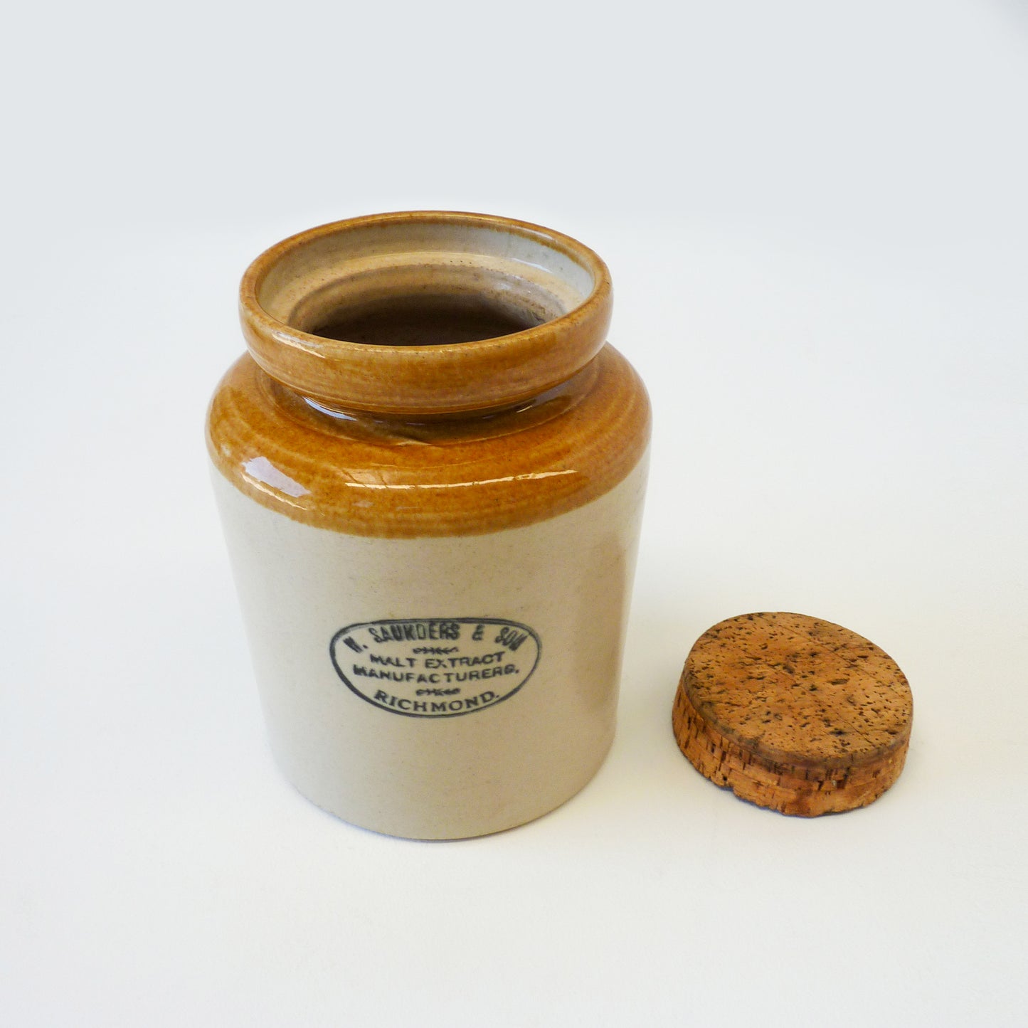 Antique Cream Stoneware Jar