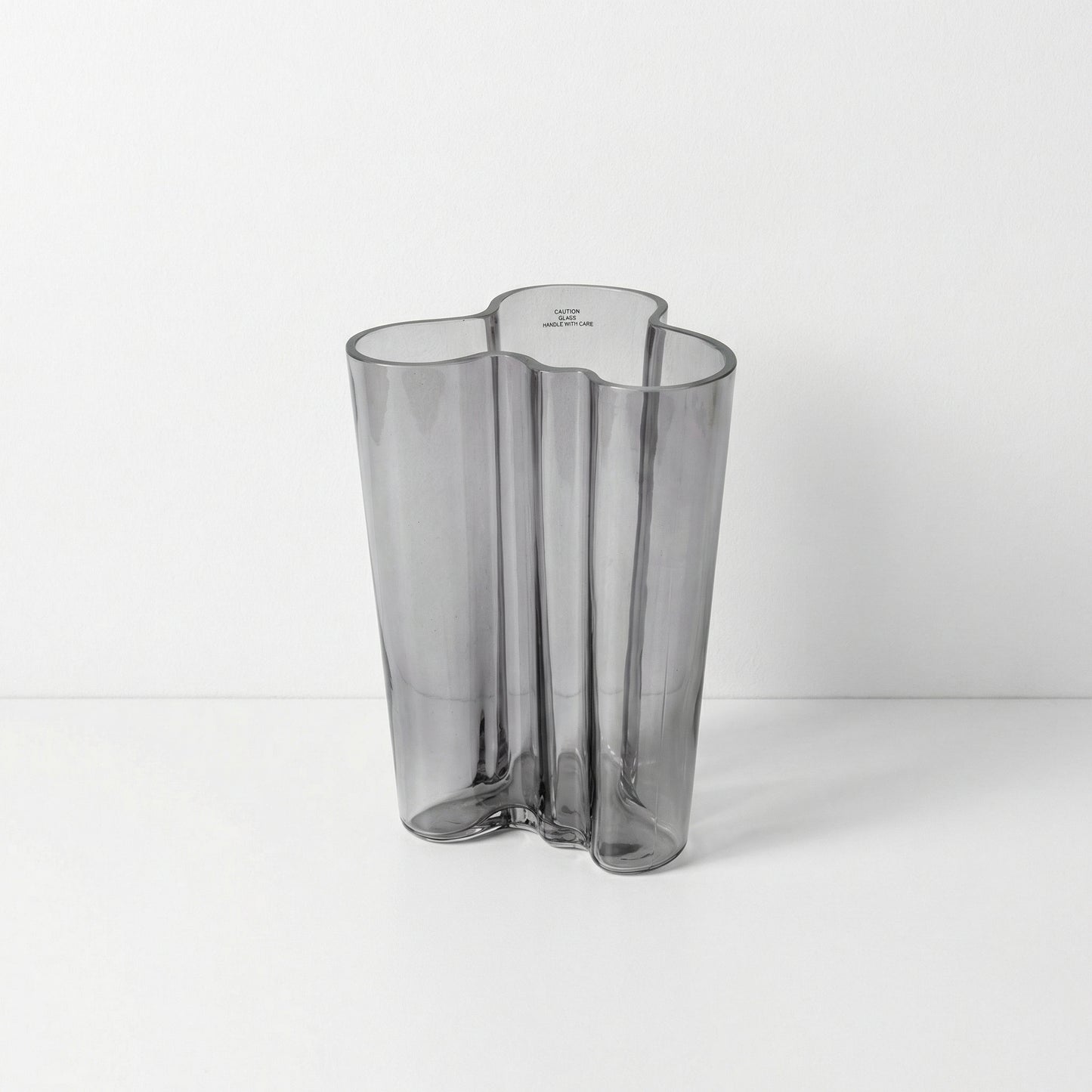 Wavy Smoke Glass Vase