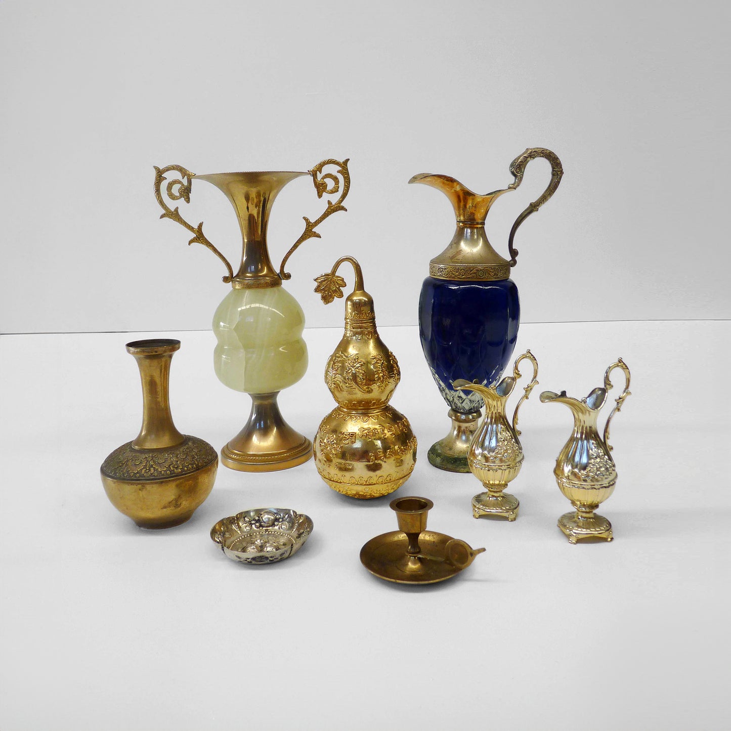Brass Ornamental Jug Set