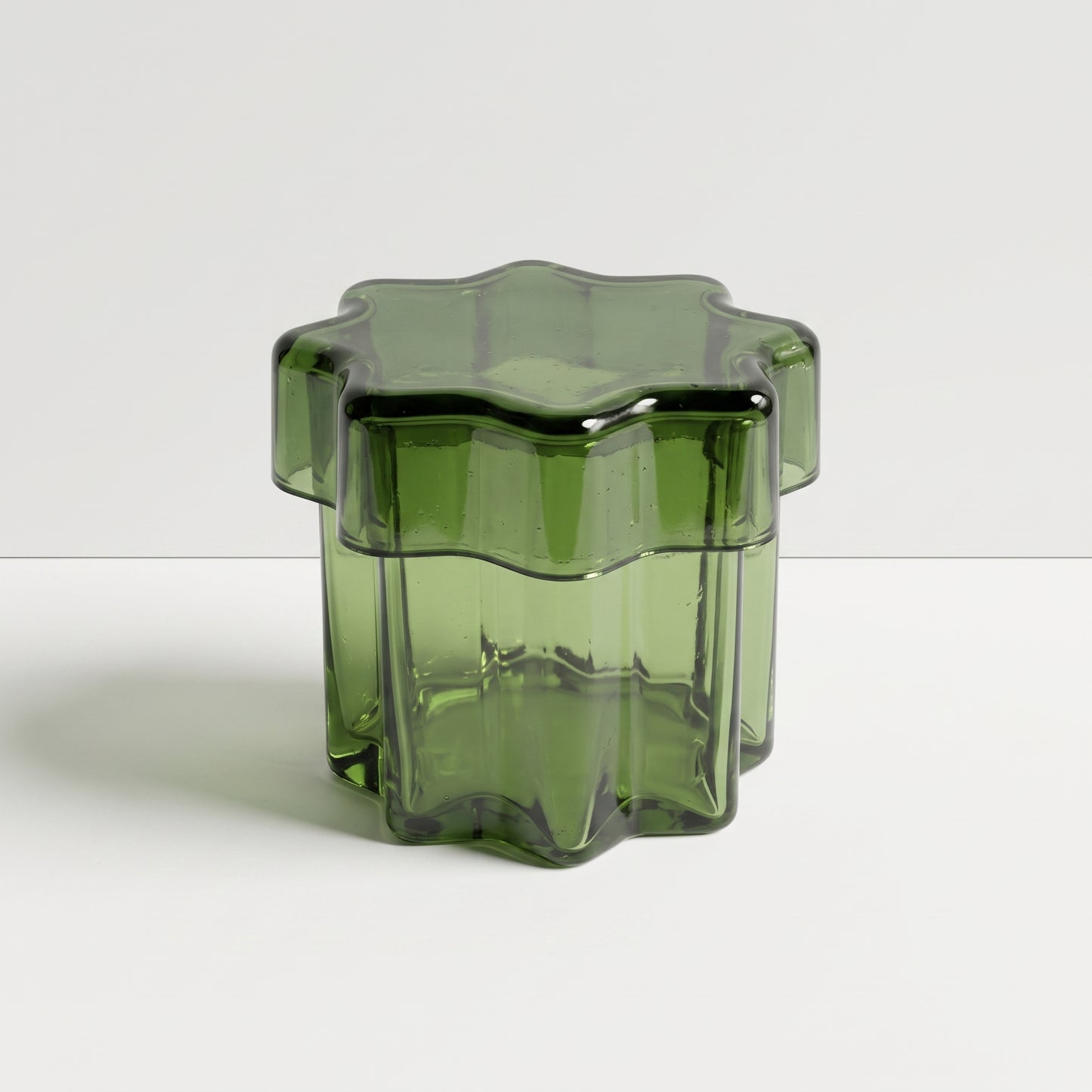 Green Glass Star Jar