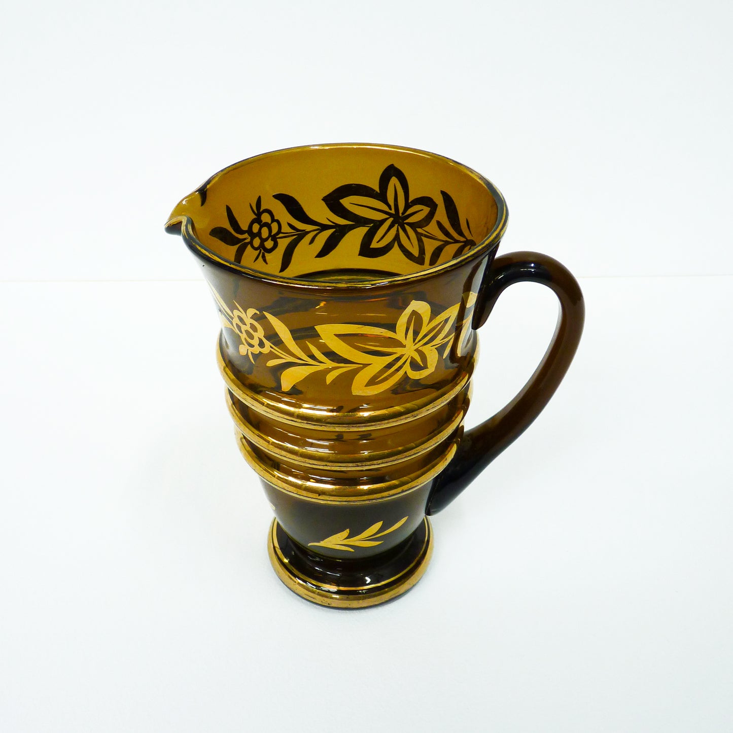 Retro Glass Amber Jug