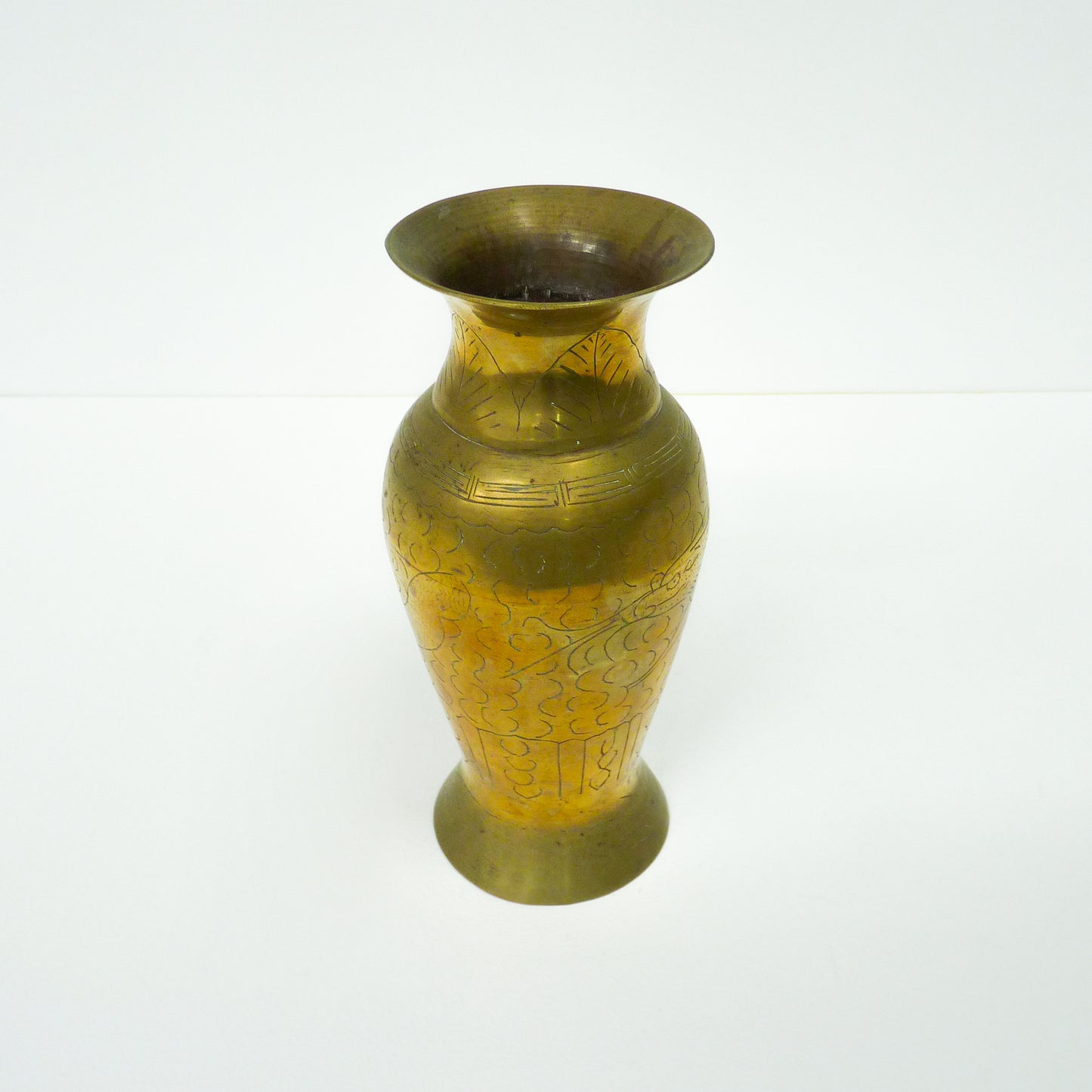 Etched Brass Vase