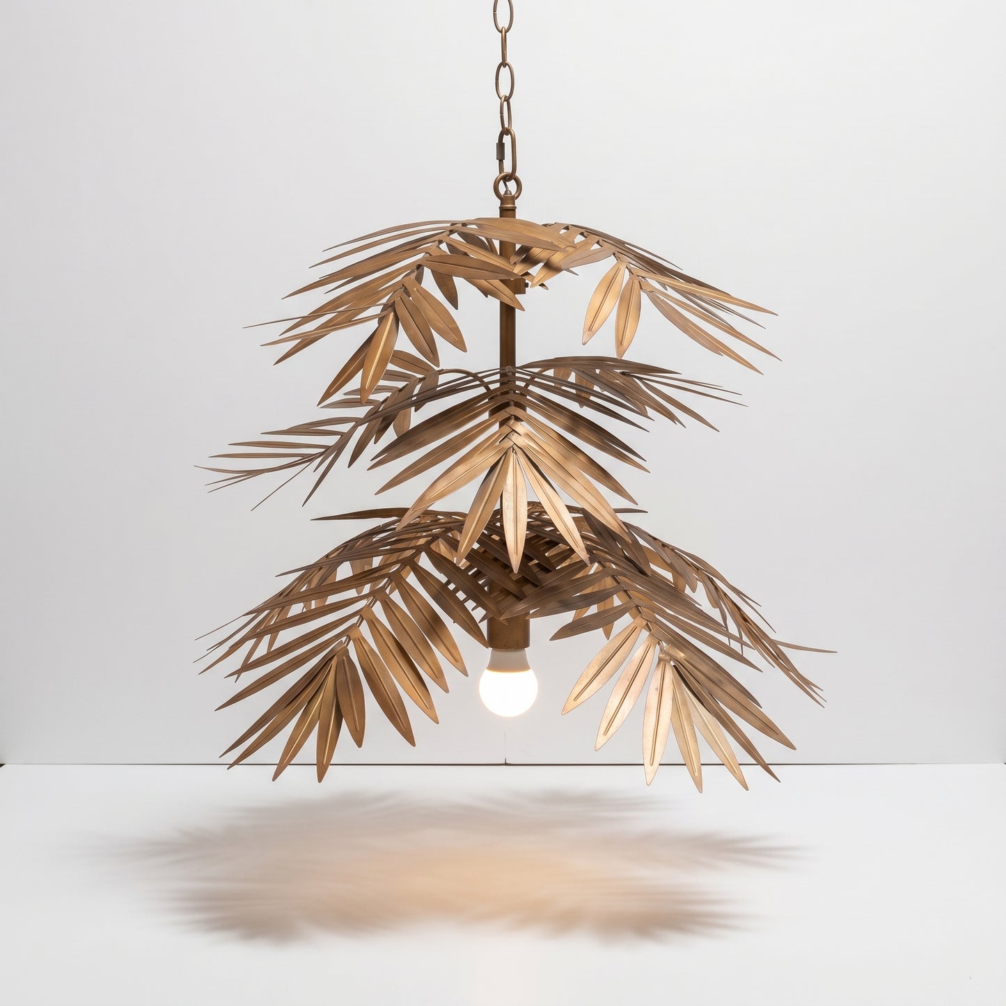 Gold Palm Pendant Light