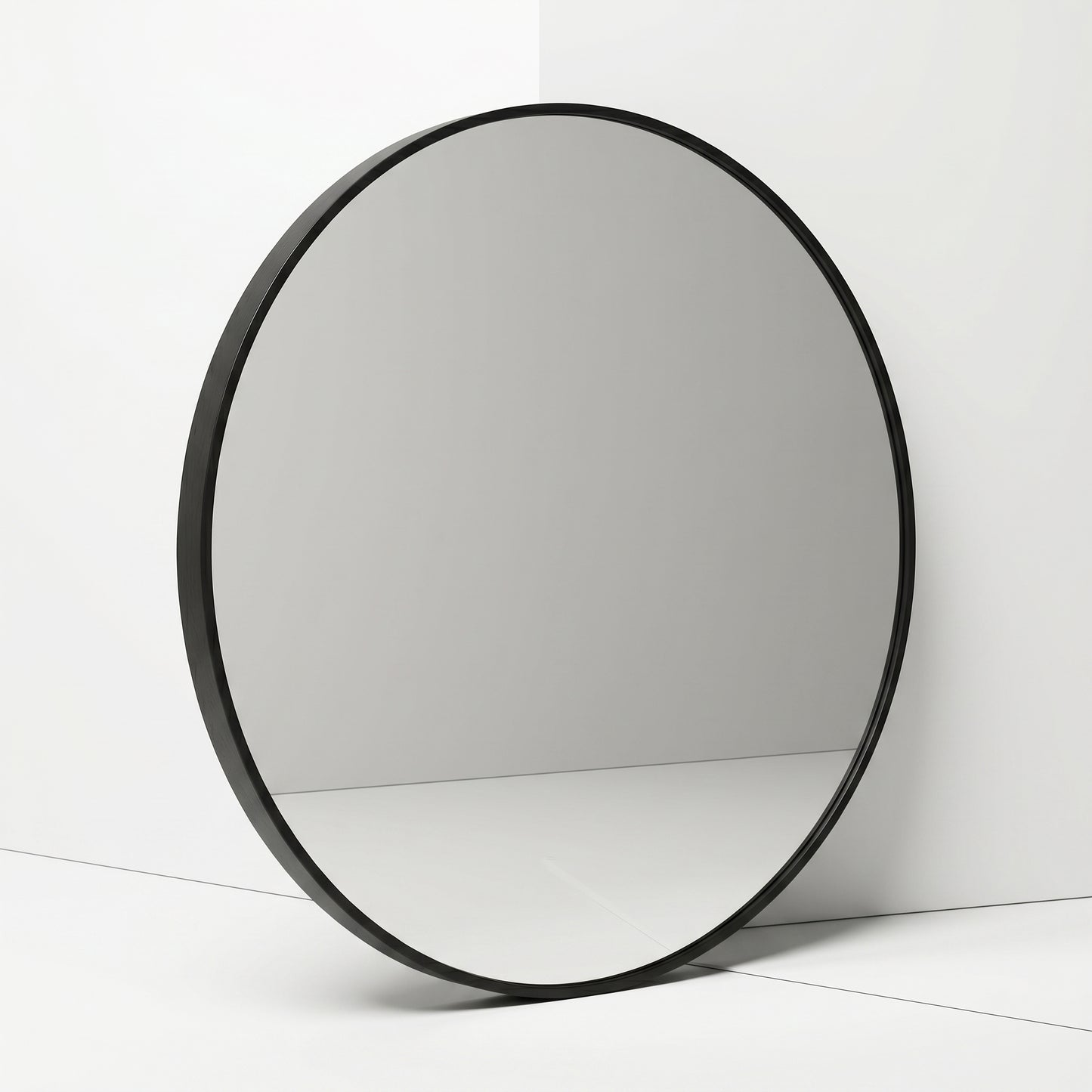 Large Round Black Mirror