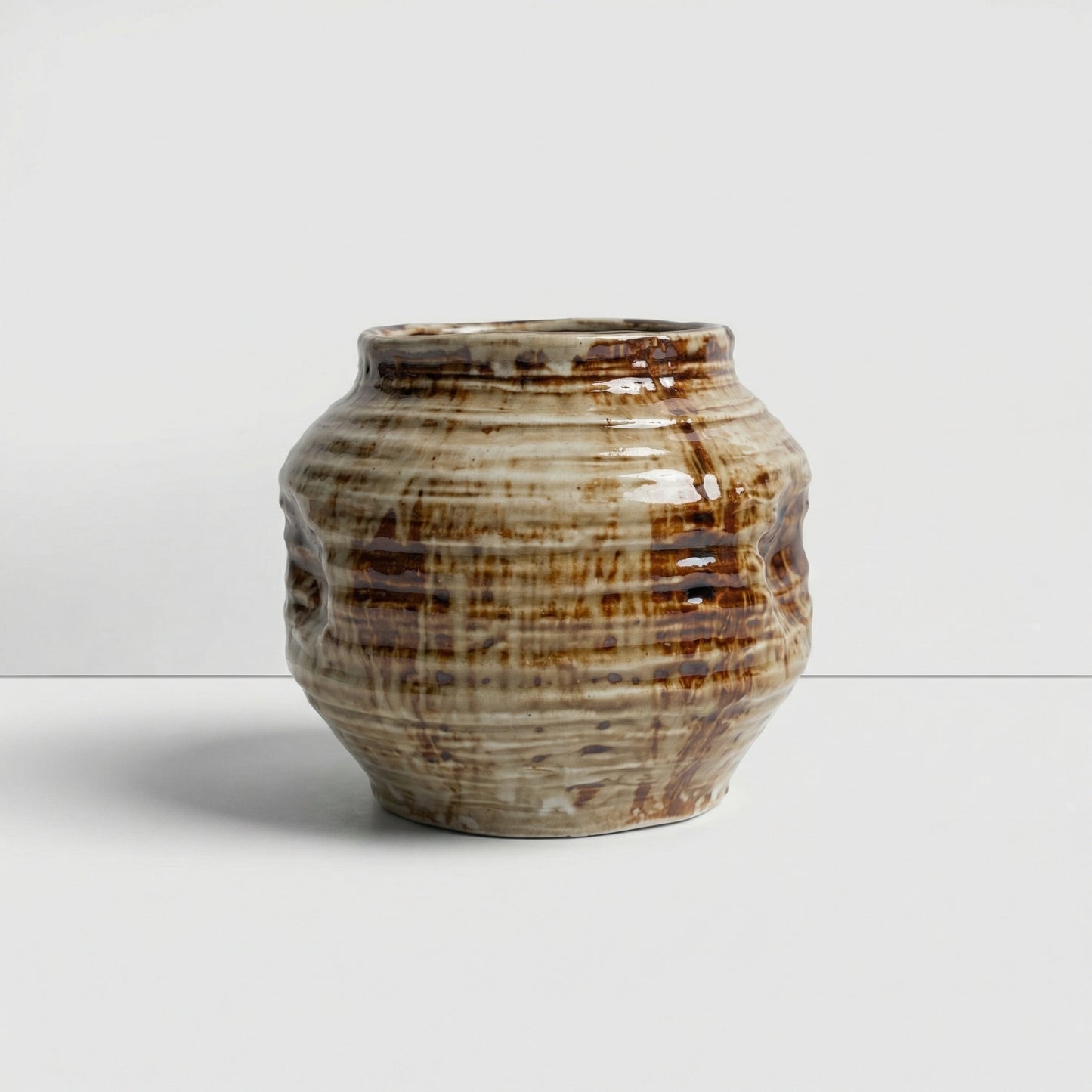 Ribbed Ceramic Vase