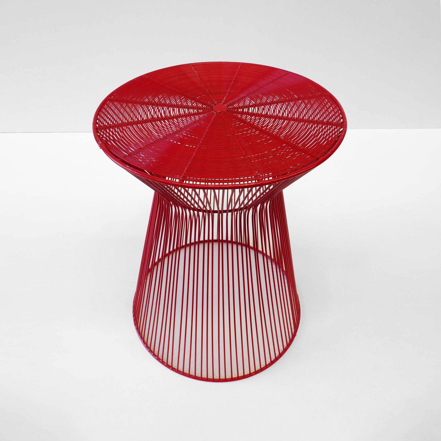 Red Round Wire Side Table