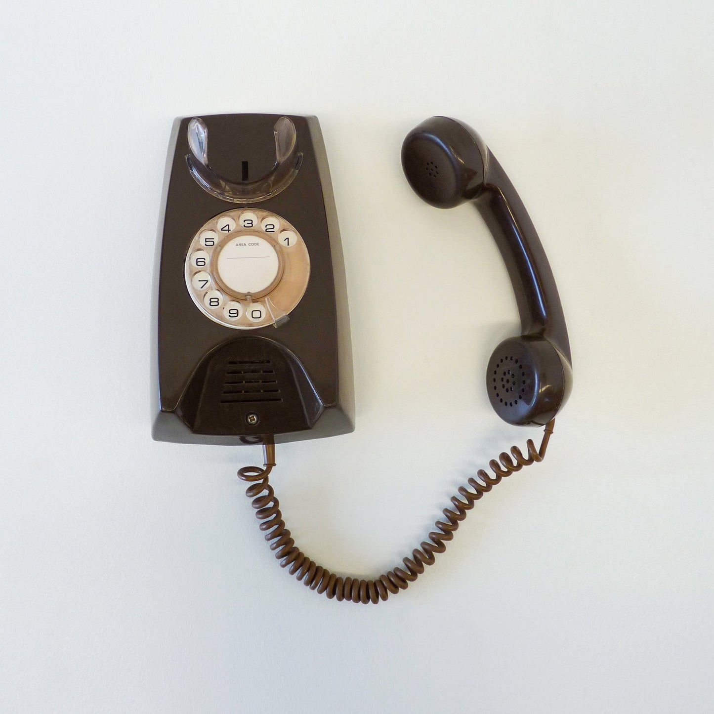 Vintage Brown Wall Mounted Phone