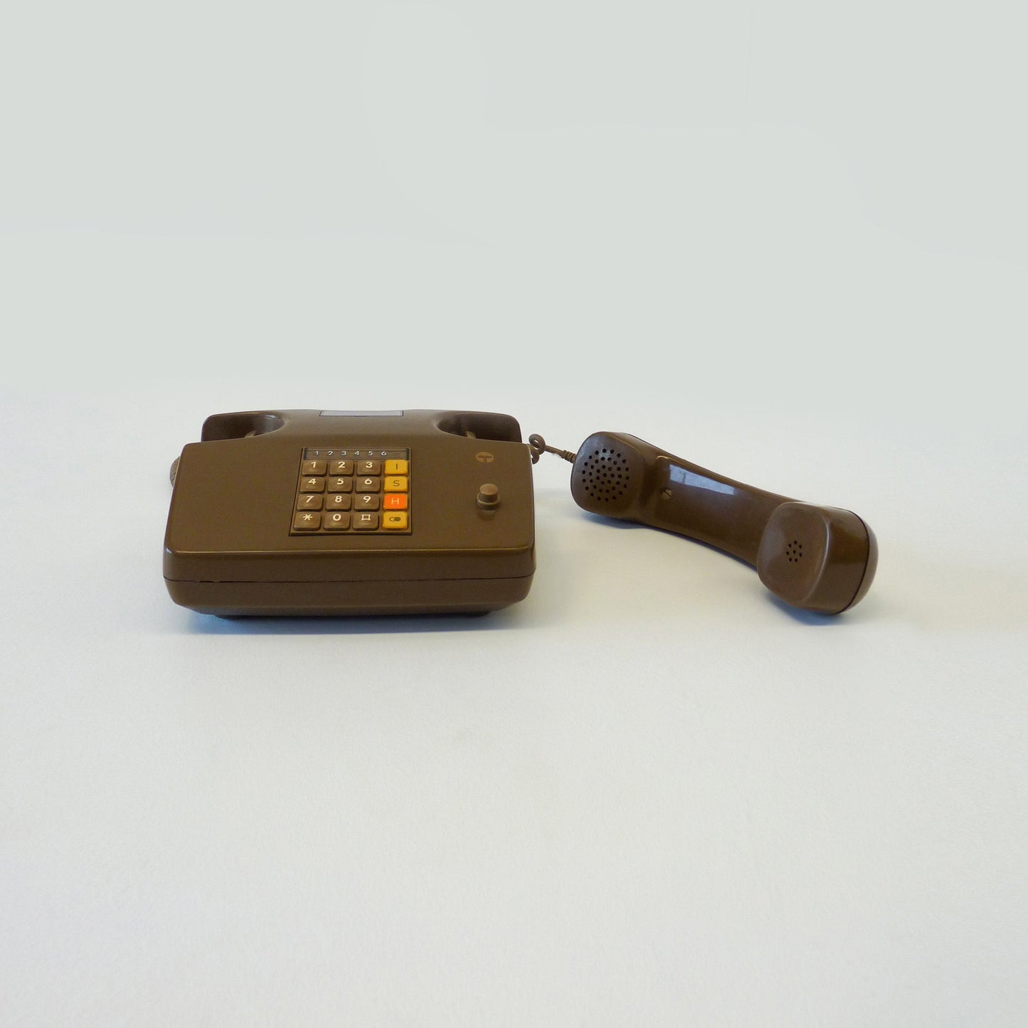 Vintage Brown Push Button Phone