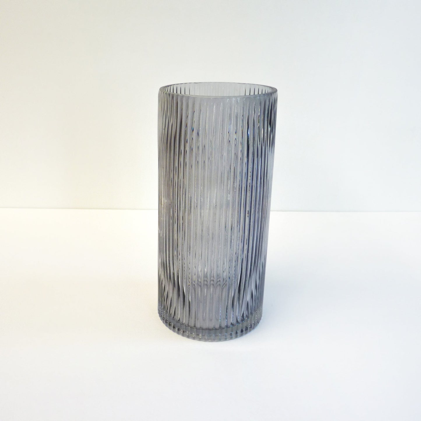 Grey Fluted Cylinder Vase