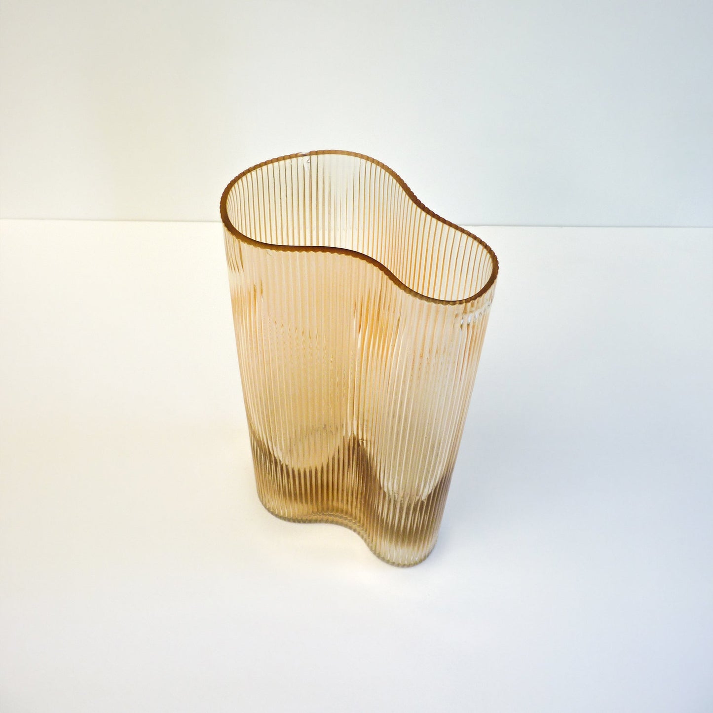 Amber Fluted Vase