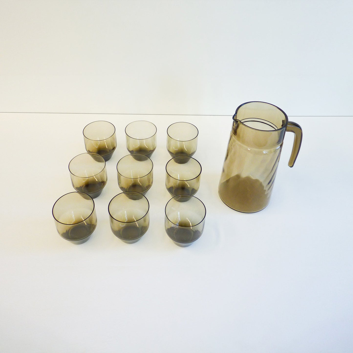 Smoky Grey Glass & Jug Set