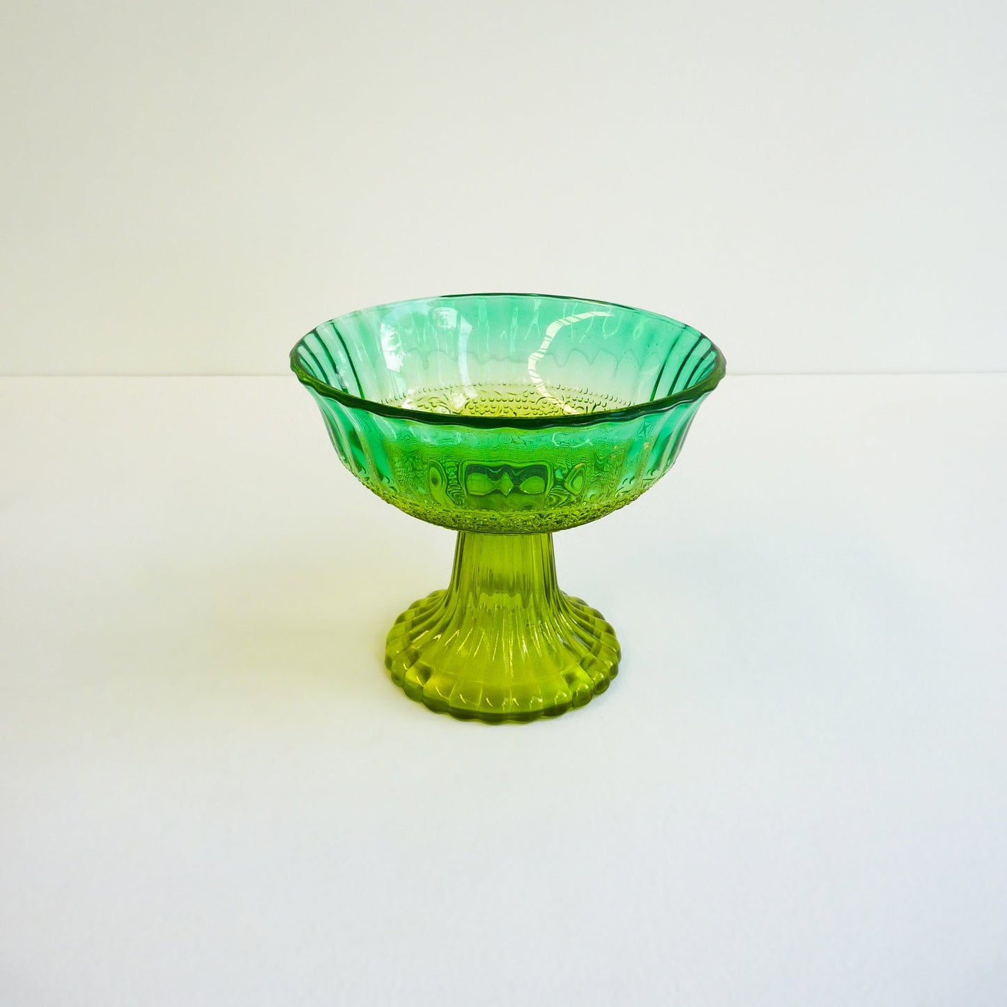 Vintage Green Glass Dessert Set
