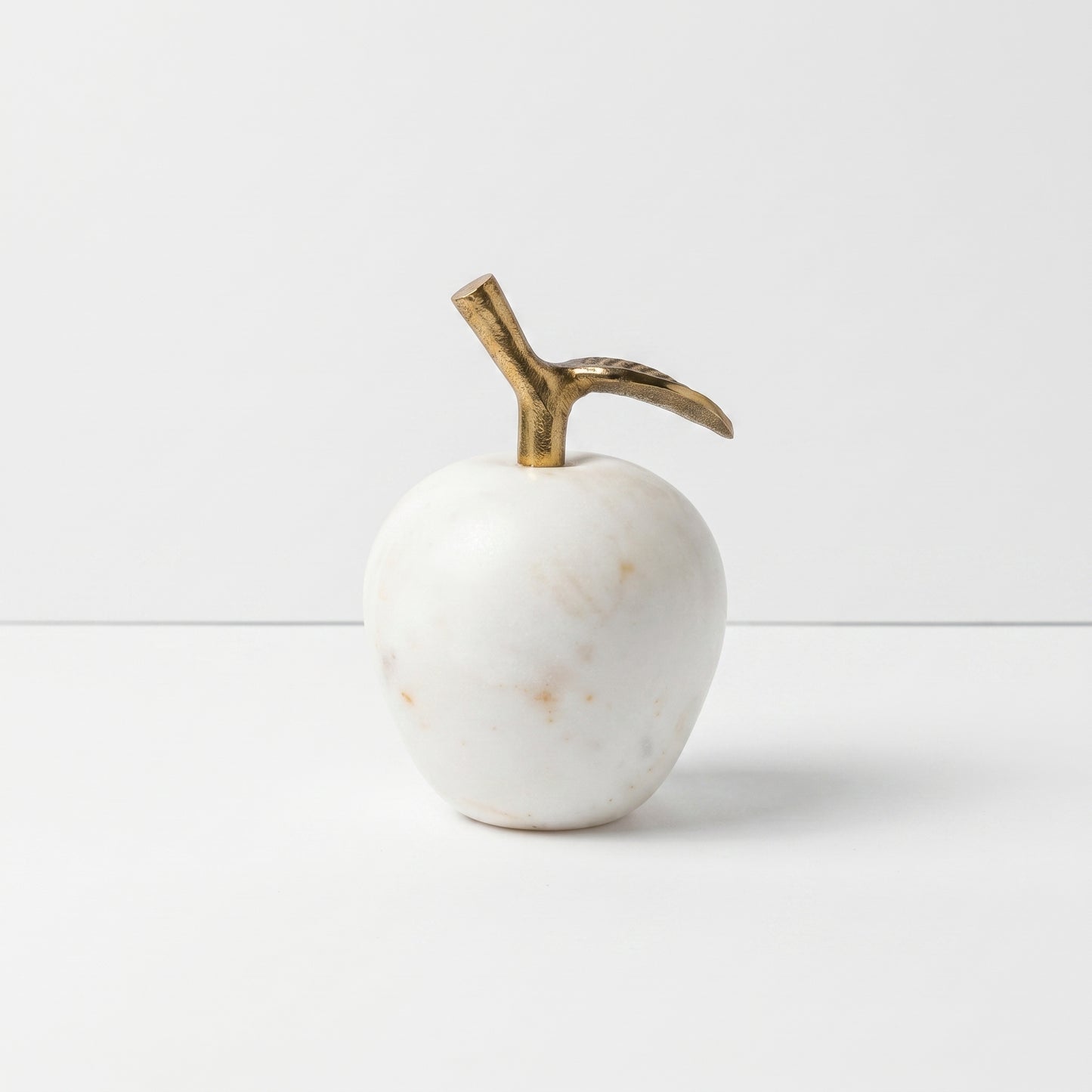 White Marble Apple Ornament