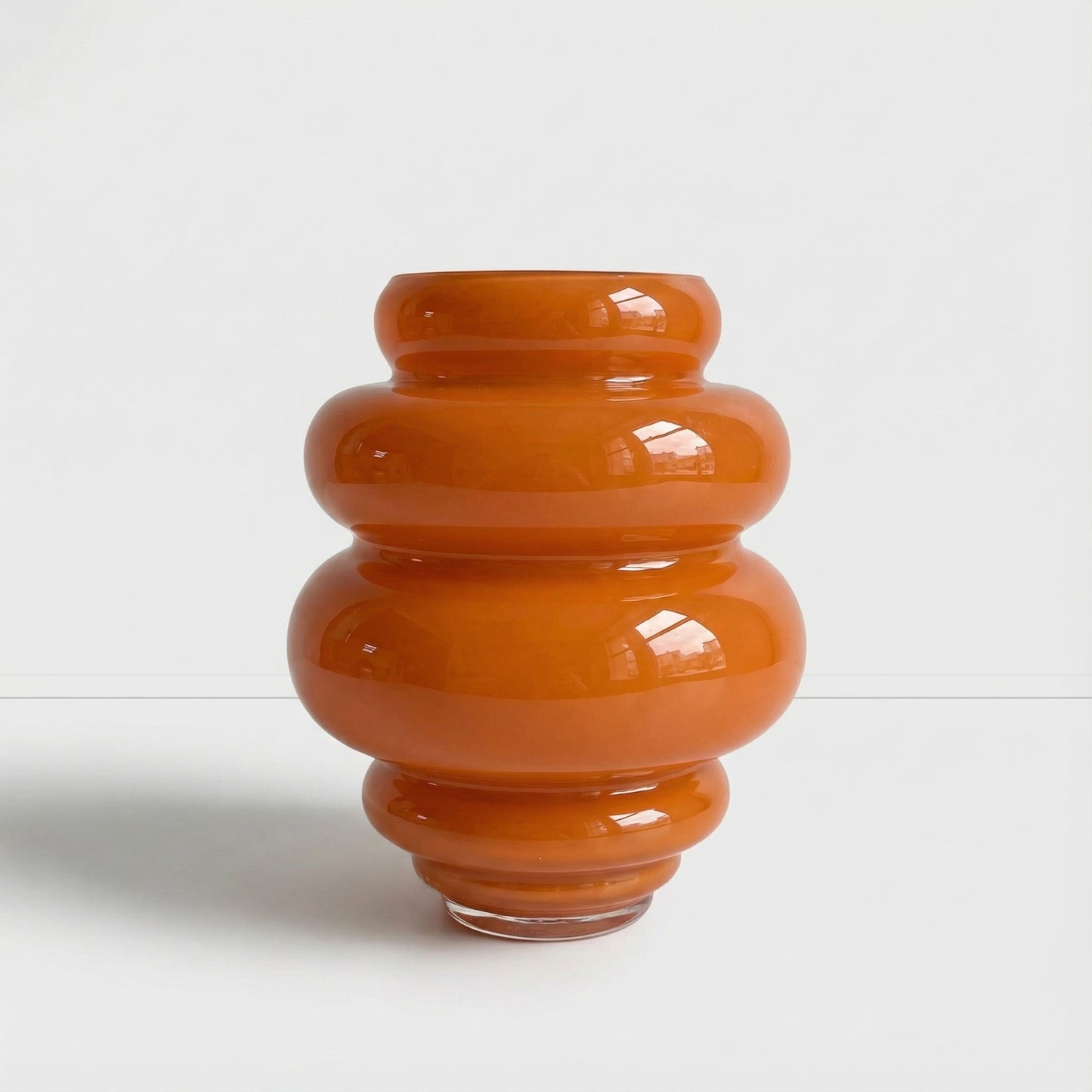 Orange Ribbed Vase