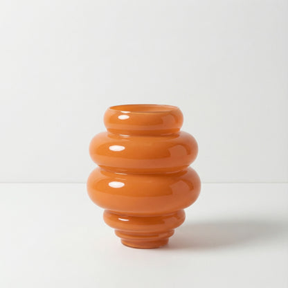 Orange Ribbed Vase