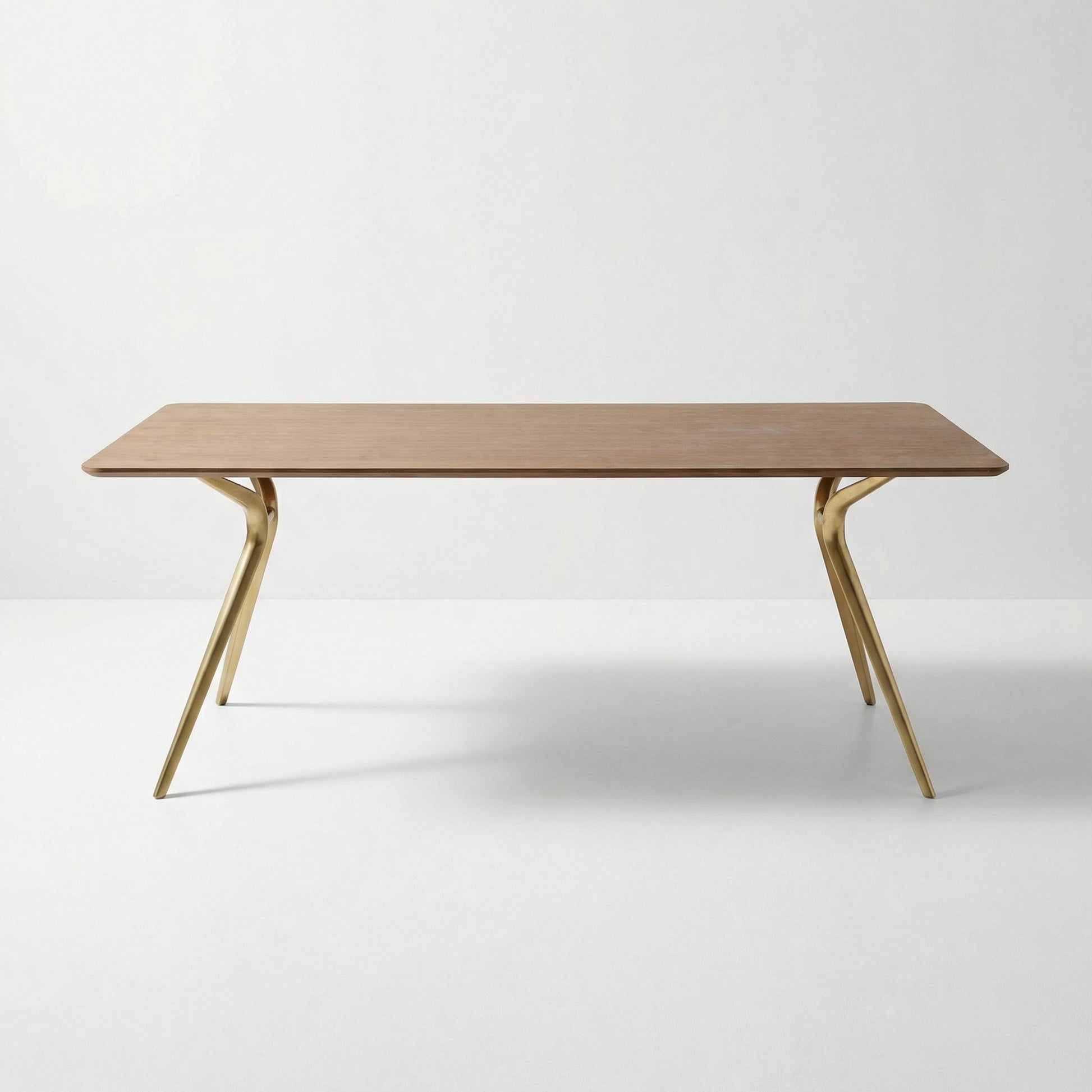 Timber Table with Brass Legs