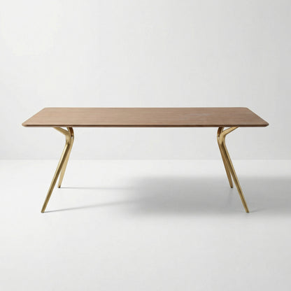 Timber Table with Brass Legs