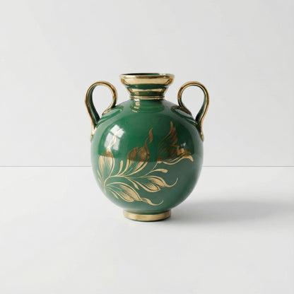 Green and Gold Urn Vases