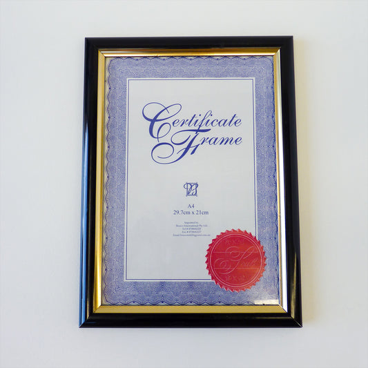 Black and Gold Certificate Frame