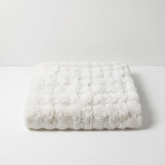 White Faux Fur Throw