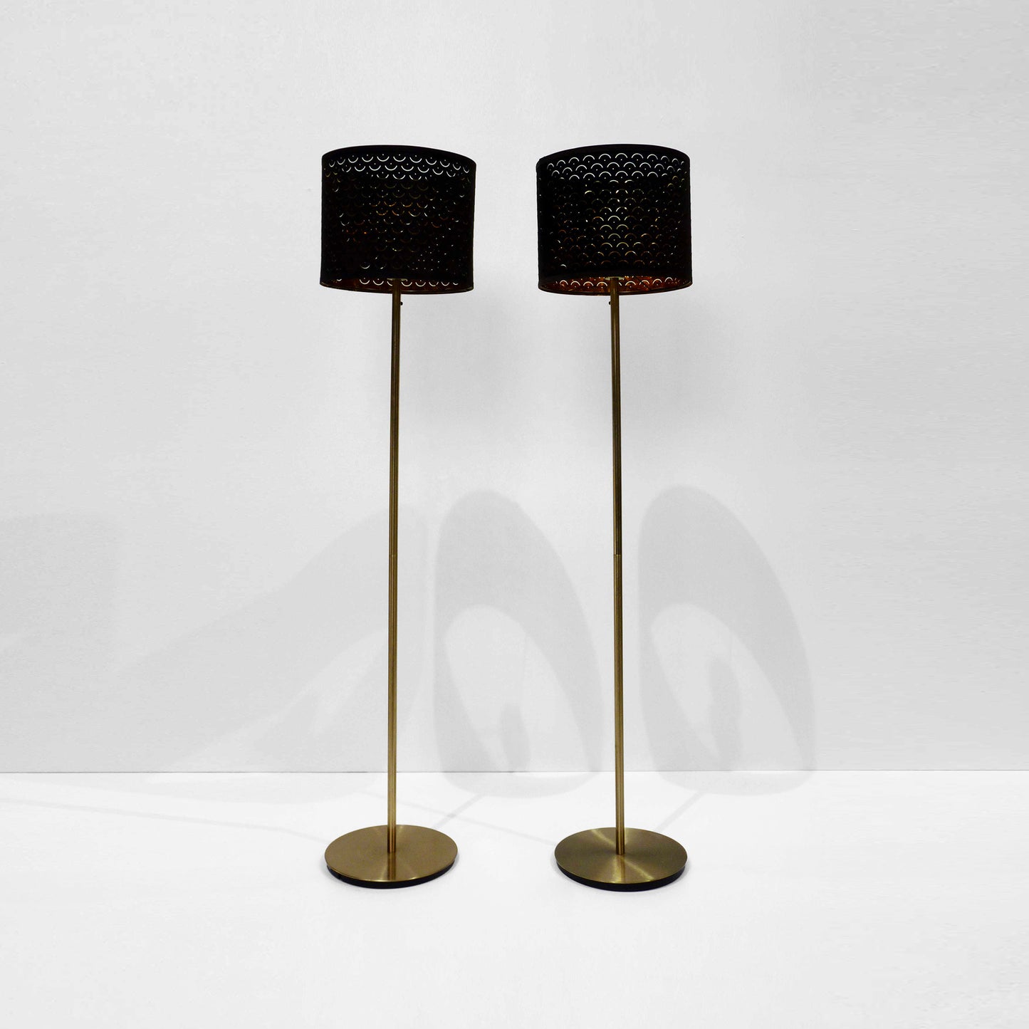 Brushed Gold Standing Lamp Set