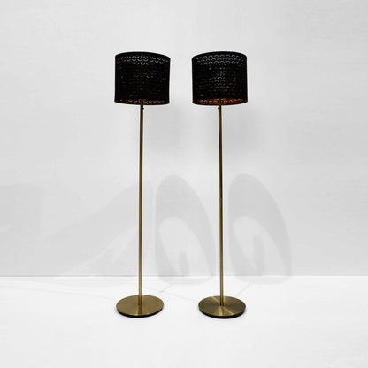 Brushed Gold Standing Lamp Set