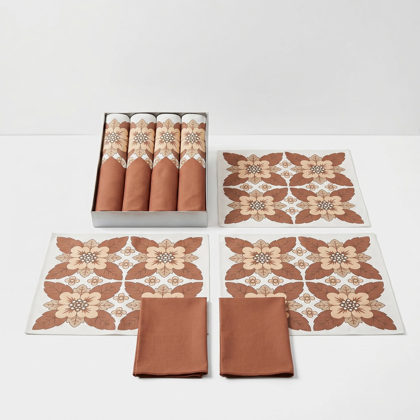 Retro Floral Placemat & Napkin Set