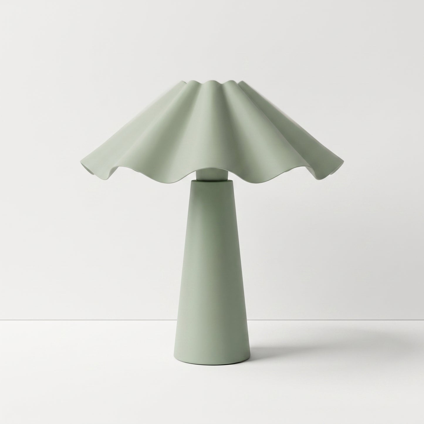 Green Scalloped Table Lamp