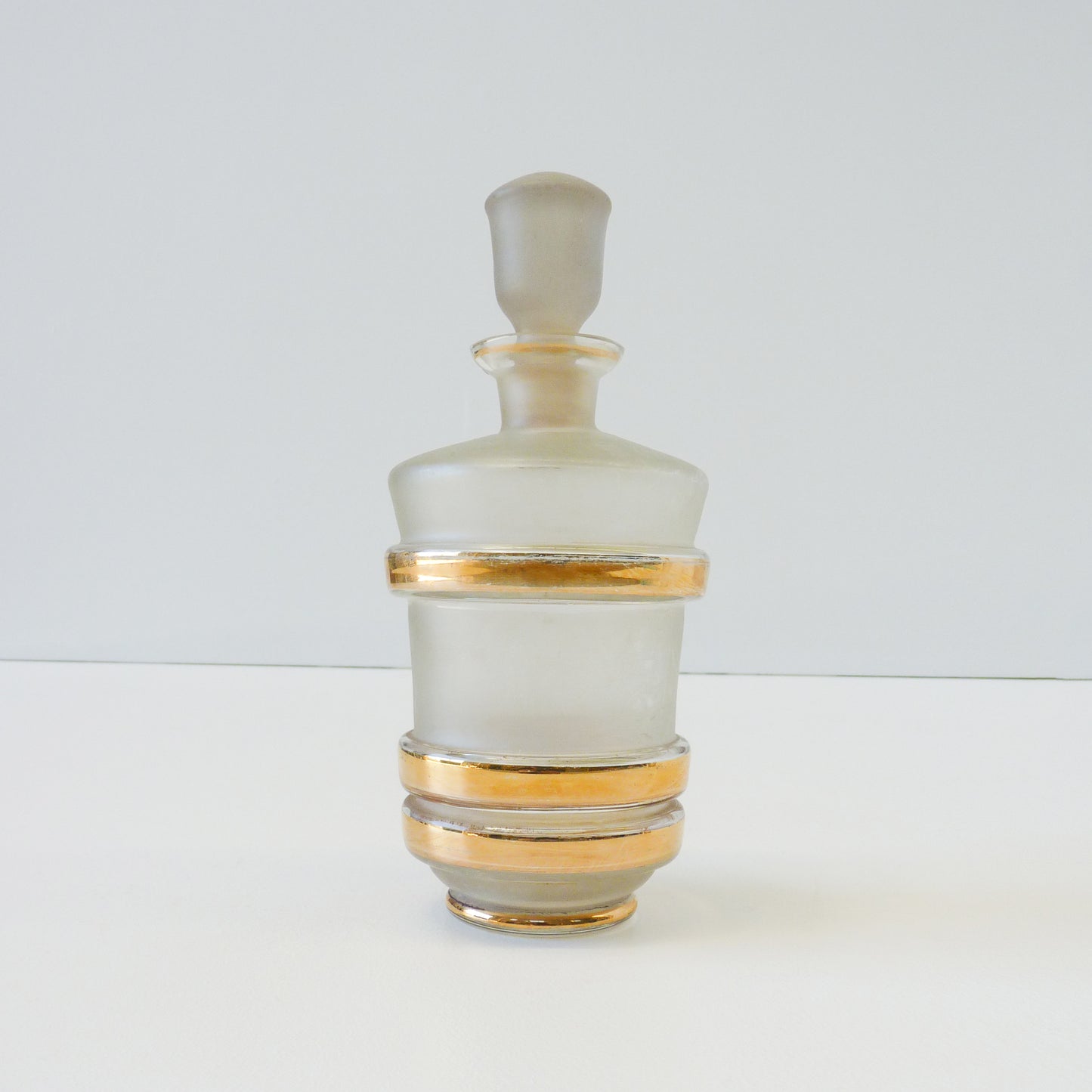 Retro Glass & Gold Decanter