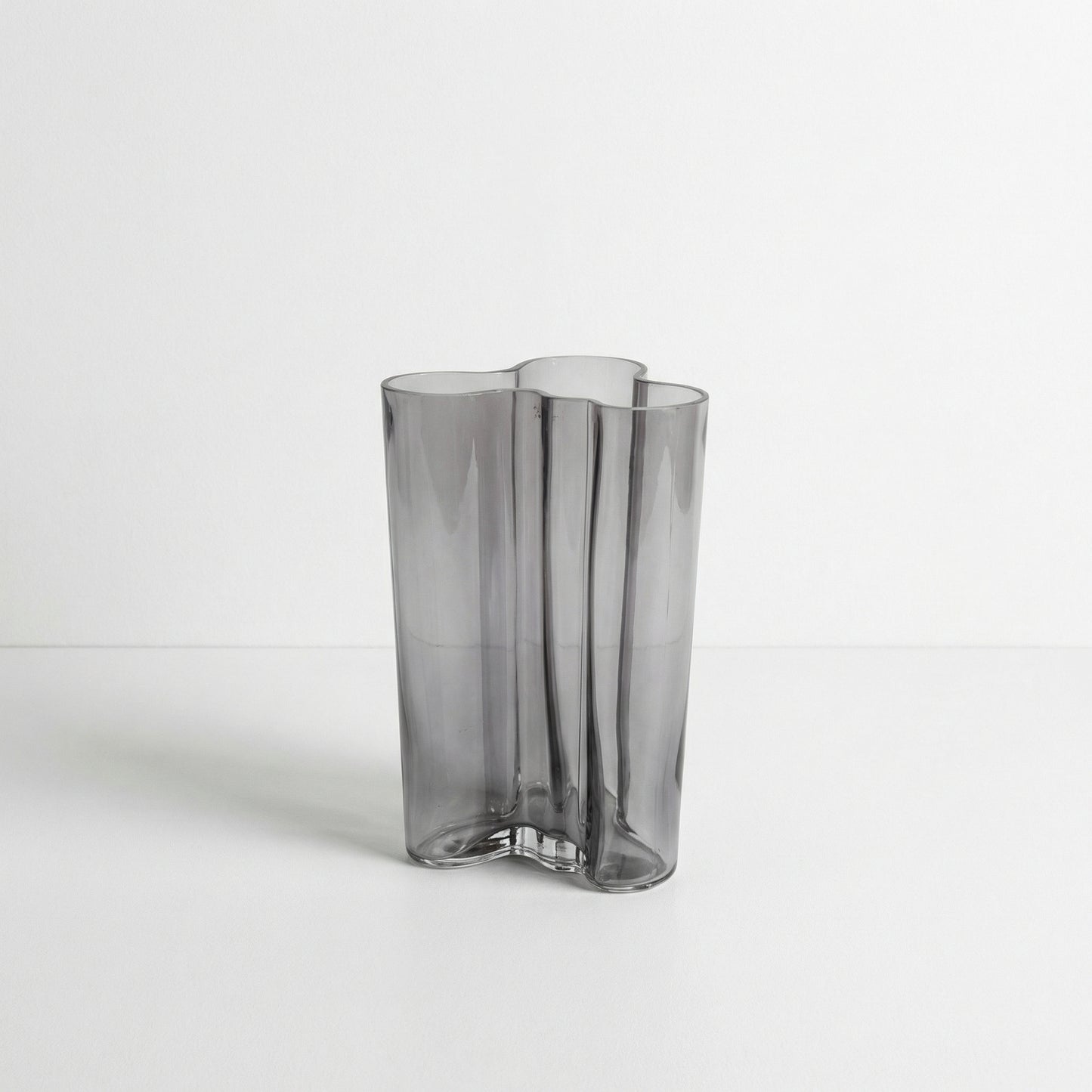 Wavy Smoke Glass Vase