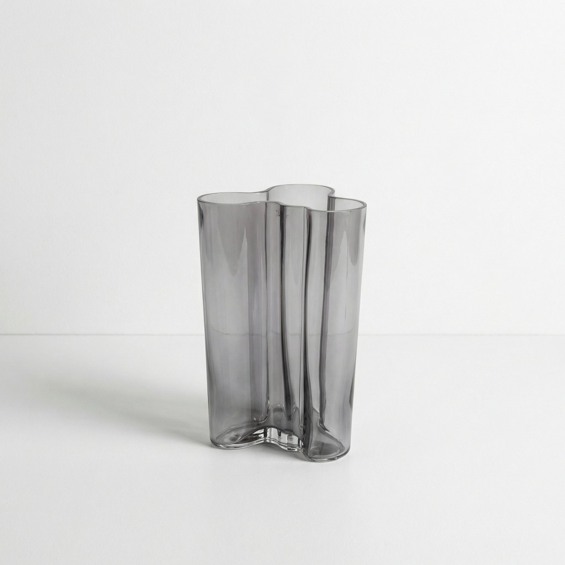 Wavy Smoke Glass Vase