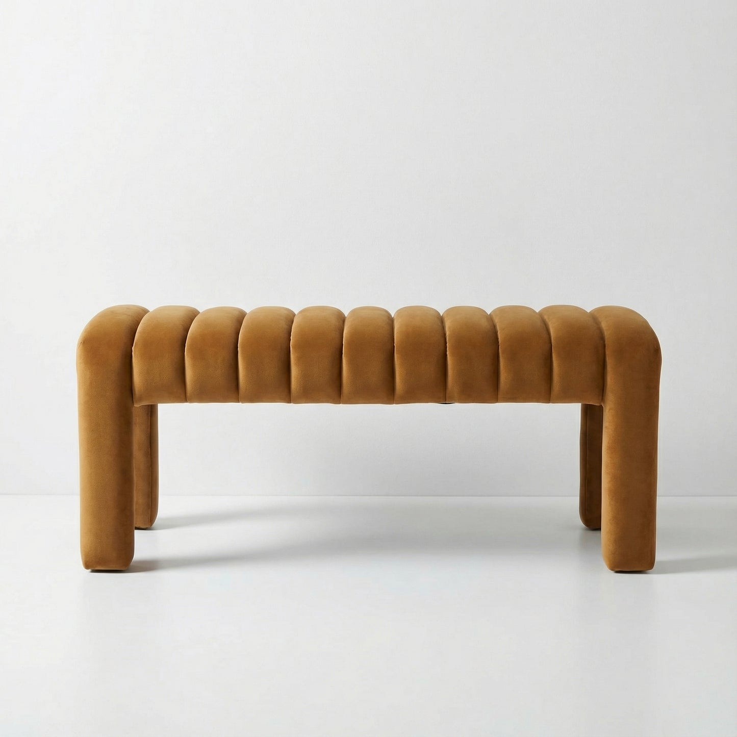 Ochre Velvet Bench