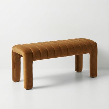 Ochre Velvet Bench