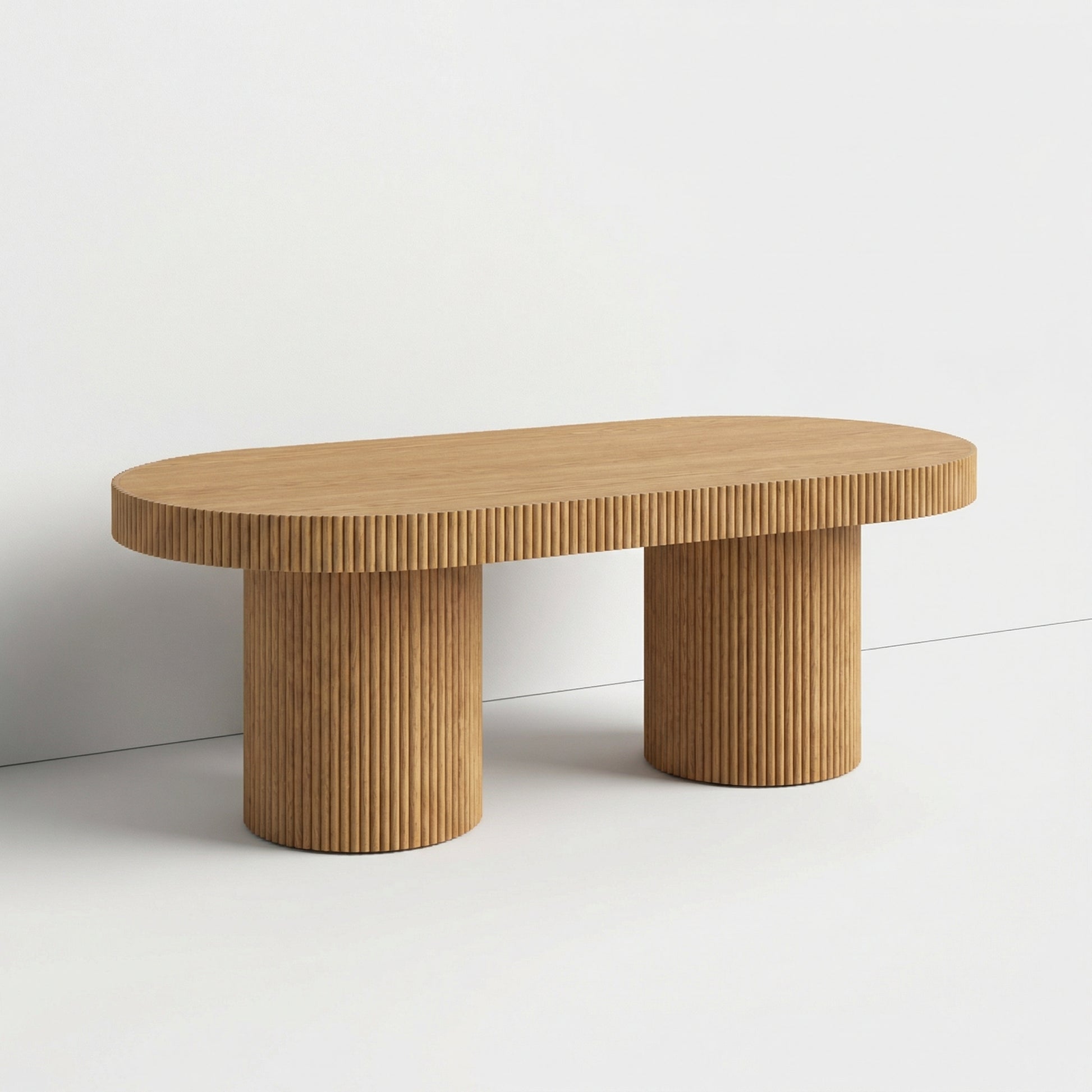 Ribbed Oval Coffee Table