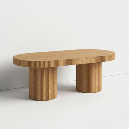 Ribbed Oval Coffee Table