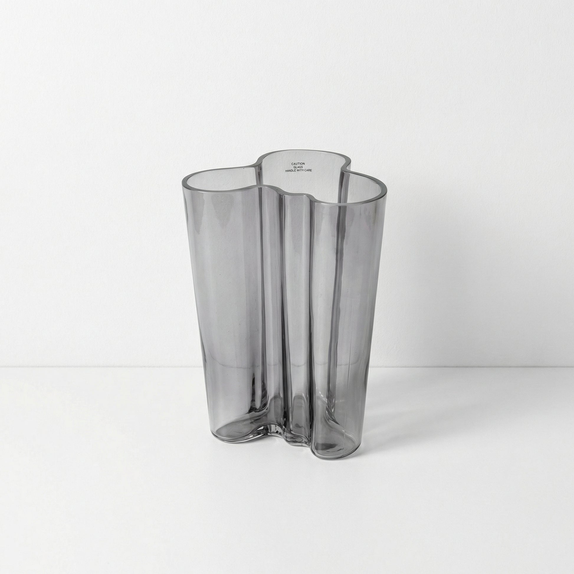 Wavy Smoke Glass Vase