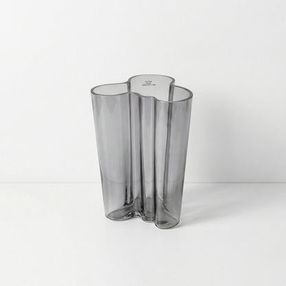 Wavy Smoke Glass Vase