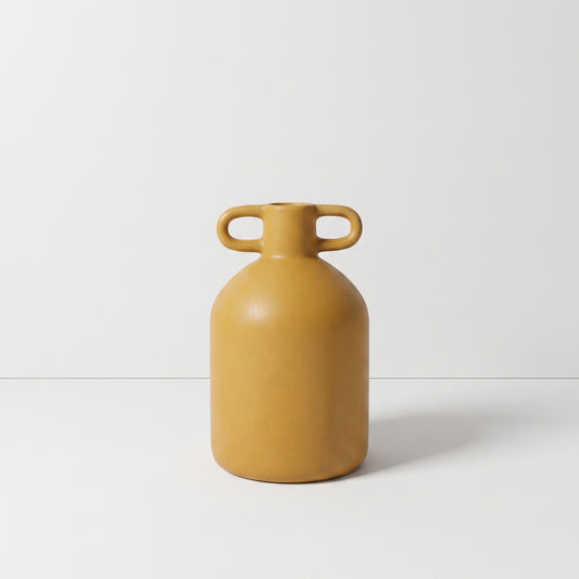Mustard Yellow Dual Handle Vase
