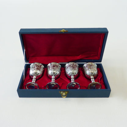Vintage Metal Wine Goblets