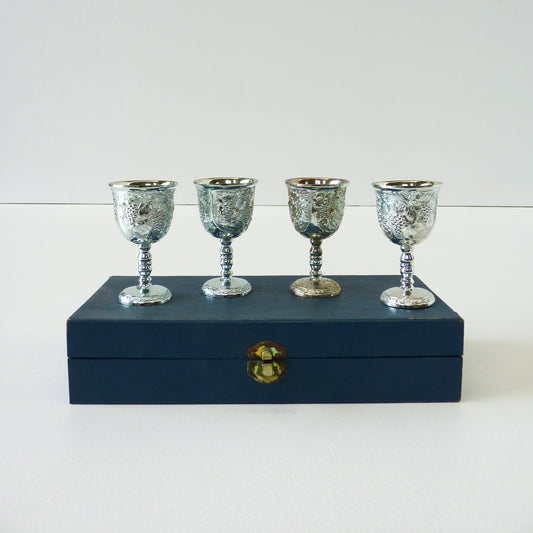 Vintage Metal Wine Goblets