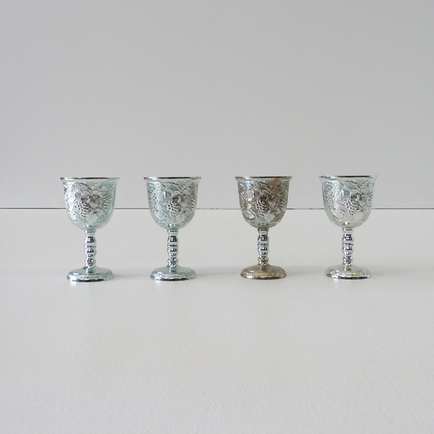 Vintage Metal Wine Goblets
