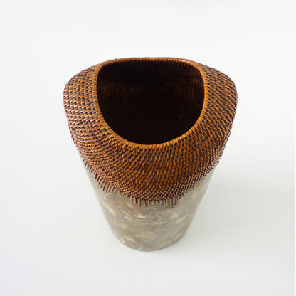 Resin & Wicker Vase