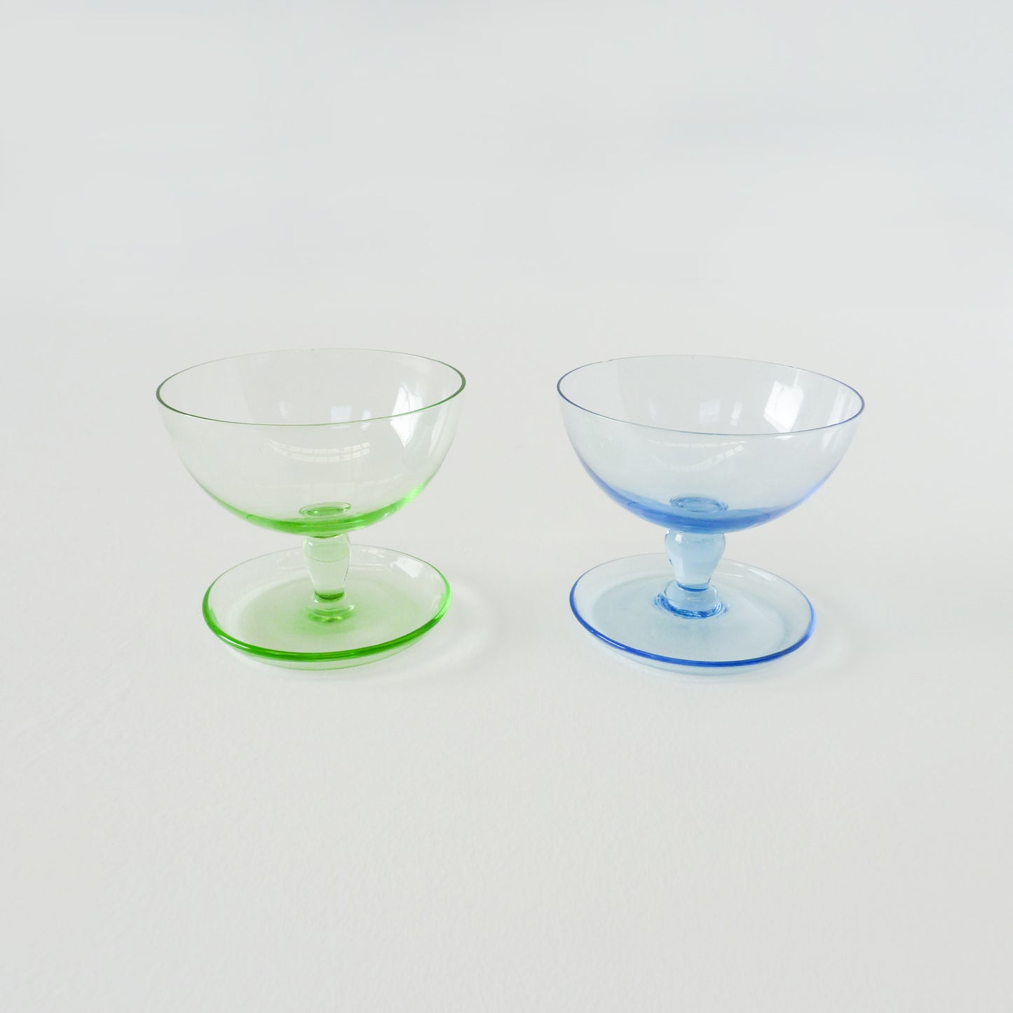 Coloured Glass Champagne Saucers