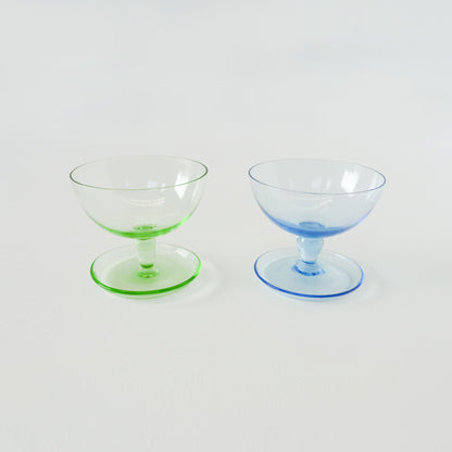 Coloured Glass Champagne Saucers