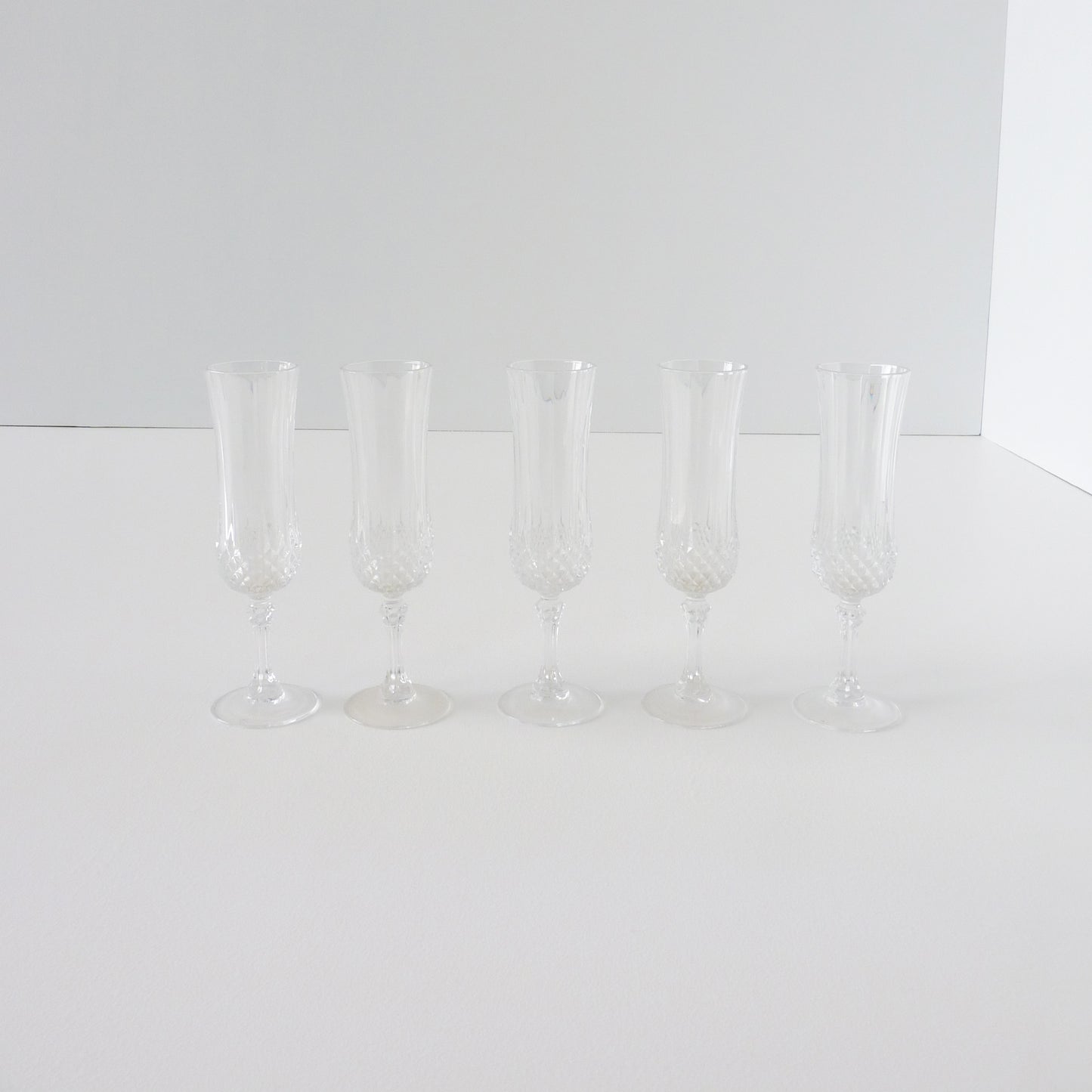 Vintage Crystal Champagne Flute Set