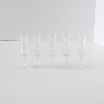 Vintage Crystal Champagne Flute Set