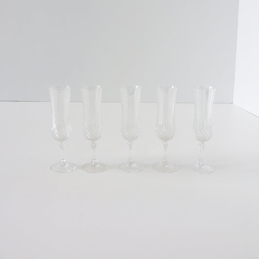 Vintage Crystal Champagne Flute Set