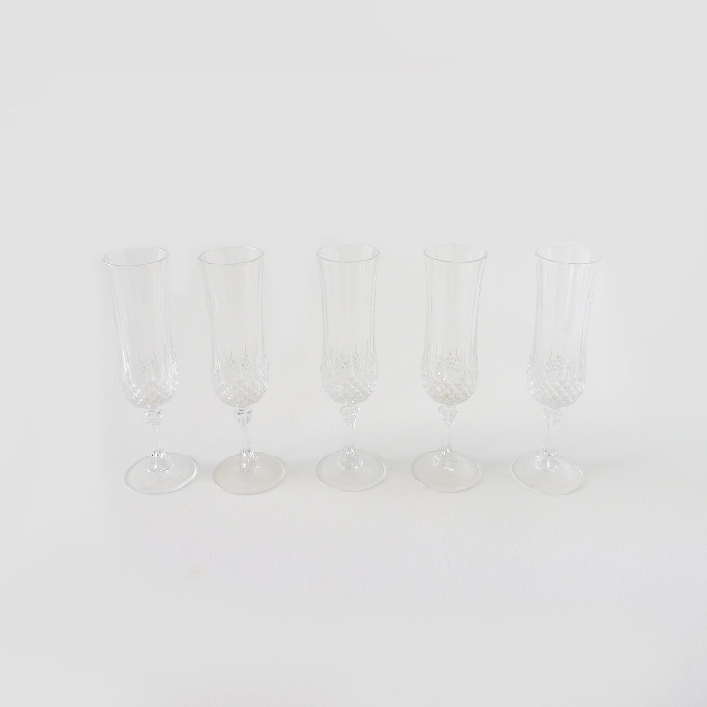 Vintage Crystal Champagne Flute Set